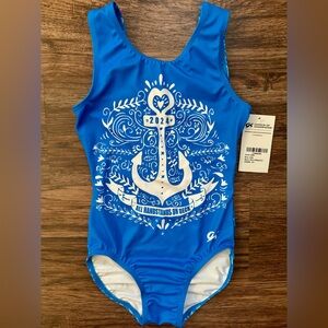 GK Blue and White Leotard Size Adult Extra Small